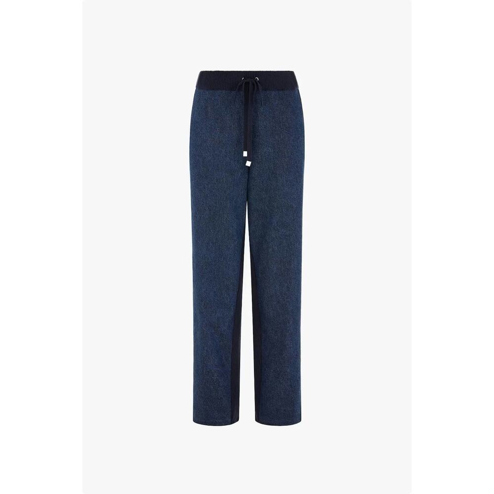 Aligne LB Lucia Knitted Denim Trousers Cotton Navy L